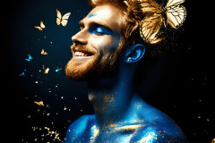 Abstract Male Art Ai Photos of Beautiful Men Enveloped by Colors