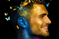 Abstract Male Art Ai Photos of Beautiful Men Enveloped by Colors