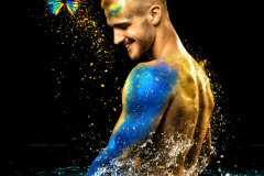 Abstract Male Art Ai Photos of Beautiful Men Enveloped by Colors