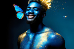 Abstract Male Art Ai Photos of Beautiful Men Enveloped by Colors