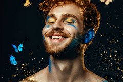 Abstract Male Art Ai Photos of Beautiful Men Enveloped by Colors