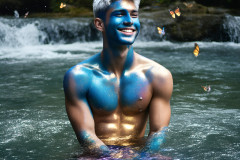 Abstract Male Art Ai Photos of Beautiful Men Enveloped by Colors