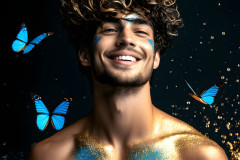 Abstract Male Art Ai Photos of Beautiful Men Enveloped by Colors