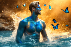 Abstract Male Art Ai Photos of Beautiful Men Enveloped by Colors