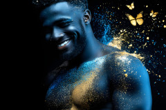 Abstract Male Art Ai Photos of Beautiful Men Enveloped by Colors