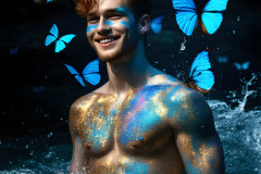 Abstract Male Art Ai Photos of Beautiful Men Enveloped by Colors