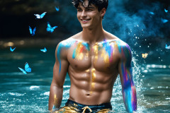 Abstract Male Art Ai Photos of Beautiful Men Enveloped by Colors