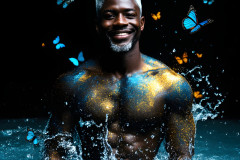 Abstract Male Art Ai Photos of Beautiful Men Enveloped by Colors