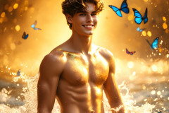 Abstract Male Art Ai Photos of Beautiful Men Enveloped by Colors