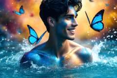 Abstract Male Art Ai Photos of Beautiful Men Enveloped by Colors