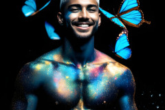 Abstract Male Art Ai Photos of Beautiful Men Enveloped by Colors