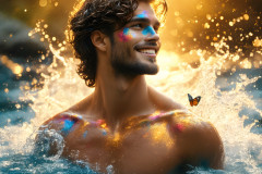 Abstract Male Art Ai Photos of Beautiful Men Enveloped by Colors