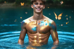 Abstract Male Art Ai Photos of Beautiful Men Enveloped by Colors