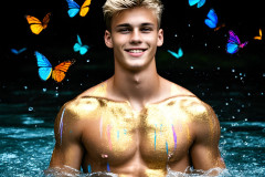 Abstract Male Art Ai Photos of Beautiful Men Enveloped by Colors