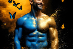 Abstract Male Art Ai Photos of Beautiful Men Enveloped by Colors