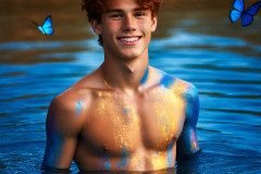 Abstract Male Art Ai Photos of Beautiful Men Enveloped by Colors