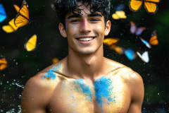 Abstract Male Art Ai Photos of Beautiful Men Enveloped by Colors