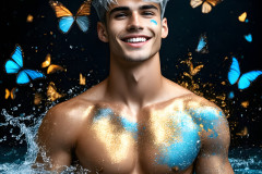 Abstract Male Art Ai Photos of Beautiful Men Enveloped by Colors