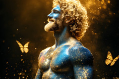 Abstract Male Art Ai Photos of Beautiful Men Enveloped by Colors