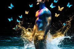 Abstract Male Art Ai Photos of Beautiful Men Enveloped by Colors