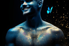 Abstract Male Art Ai Photos of Beautiful Men Enveloped by Colors