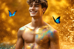 Abstract Male Art Ai Photos of Beautiful Men Enveloped by Colors