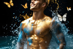 Abstract Male Art Ai Photos of Beautiful Men Enveloped by Colors