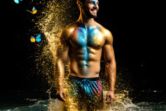 Abstract Male Art Ai Photos of Beautiful Men Enveloped by Colors