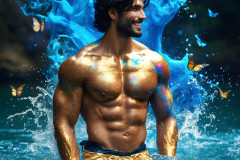 Abstract Male Art Ai Photos of Beautiful Men Enveloped by Colors