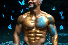 Abstract Male Art Ai Photos of Beautiful Men Enveloped by Colors