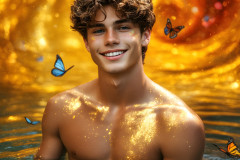 Abstract Male Art Ai Photos of Beautiful Men Enveloped by Colors