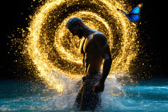 Abstract Male Art Ai Photos of Beautiful Men Enveloped by Colors