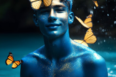 Abstract Male Art Ai Photos of Beautiful Men Enveloped by Colors