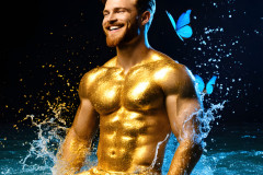 Abstract Male Art Ai Photos of Beautiful Men Enveloped by Colors