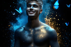 Abstract Male Art Ai Photos of Beautiful Men Enveloped by Colors