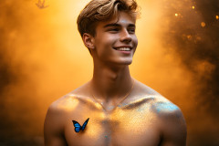 Abstract Male Art Ai Photos of Beautiful Men Enveloped by Colors