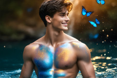 Abstract Male Art Ai Photos of Beautiful Men Enveloped by Colors
