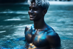 Abstract Male Art Ai Photos of Beautiful Men Enveloped by Colors