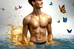 Abstract Male Art Ai Photos of Beautiful Men Enveloped by Colors