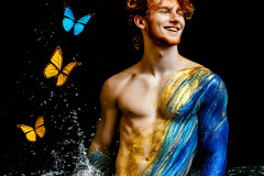 Abstract Male Art Ai Photos of Beautiful Men Enveloped by Colors