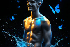 Abstract Male Art Ai Photos of Beautiful Men Enveloped by Colors