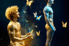 Abstract Male Art Ai Photos of Beautiful Men Enveloped by Colors