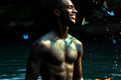 Abstract Male Art Ai Photos of Beautiful Men Enveloped by Colors