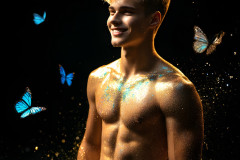 Abstract Male Art Ai Photos of Beautiful Men Enveloped by Colors