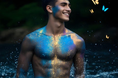 Abstract Male Art Ai Photos of Beautiful Men Enveloped by Colors