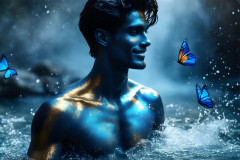 Abstract Male Art Ai Photos of Beautiful Men Enveloped by Colors