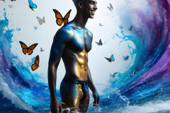 Abstract Male Art Ai Photos of Beautiful Men Enveloped by Colors