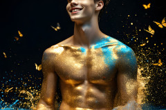 Abstract Male Art Ai Photos of Beautiful Men Enveloped by Colors