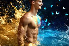 Abstract Male Art Ai Photos of Beautiful Men Enveloped by Colors