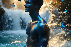Abstract Male Art Ai Photos of Beautiful Men Enveloped by Colors